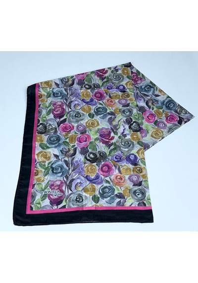 Bonjela Soft Pamuk Şal-75 X 190 -06573 Siyah-pembe