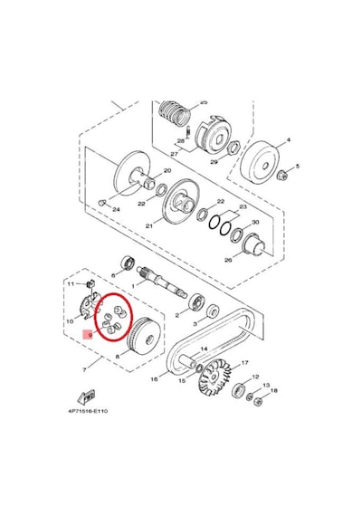 Yamaha Cygnus Rs 125 Or.  6 Adet Baga 4Kl-E7632-21-00