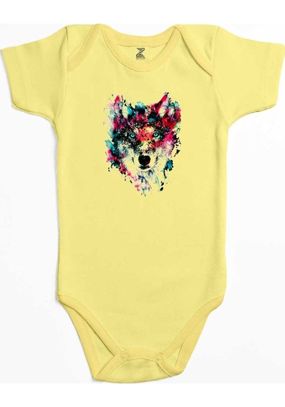 Zepplin Giyim Wolf Color Sarı Bebek Body Zıbın
