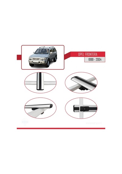 Opel Frontera 1999-2004 Arası İle Uyumlu Basic Model Ara Atkı Tavan Barı Gri 3 Adet