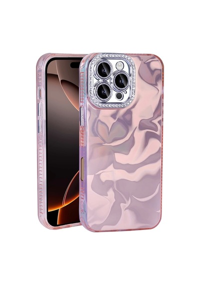 Apple Uyumlu iPhone 16 Pro Kılıf Airbagli Parlak Taş Detay Tasarımlı Zore Esila Kapak