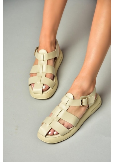 Fox Shoes S518106009 Bej Kadın Sandalet Bej