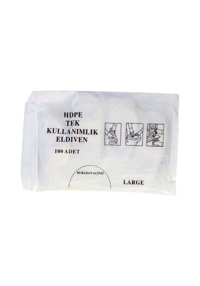 Burpak Hdpe Eldiven 100 Adet Şeffaf Tek Kullanımlık Pratik Eldiven 6'li Avantaj Paketi - 6 Adet Tarı
