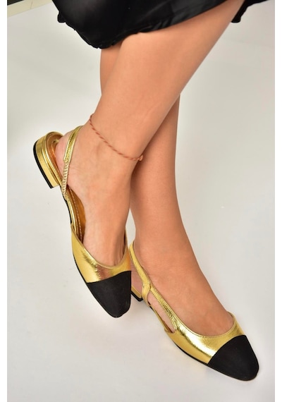 Fox Shoes U725512009 Altın Kadın Babet Altın-suni Deri Altın