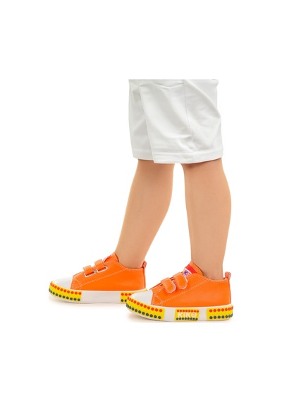 Kiko Kids Kach Cırtlı Erkek Bebek Günlük Spor Ayakkabı Turuncu