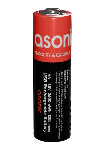 Asonıc Pl1400, Aa, Şarjlı Pil, 1.5volt, 1400mah/2600mwh, Type-c İle Kolay Şarj, 2 Li Paket Usb To