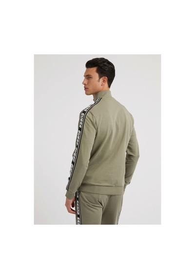 Guess Full Zıp New Arlo Sweatshırt - Erkek Dik Yaka Fermuarlı Logo Şerit Detaylı Haki Çok Renkli Guess Full Zıp New Arlo Sweatshırt - Erkek Dik Yaka Fermuarlı Logo Şerit Detaylı Haki Çok Renkli