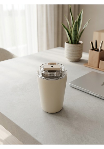 50's Style Wall Mug Termos Bardak 360ml Krem
