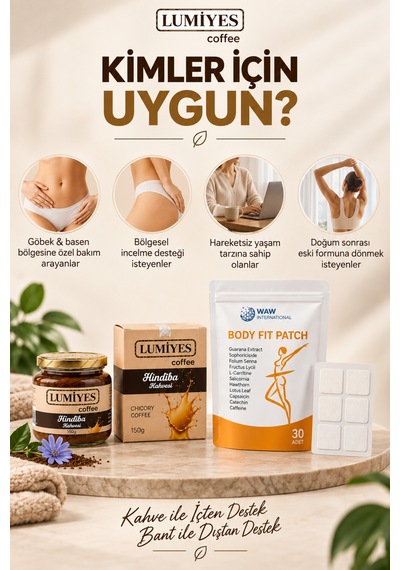 Body Fit 30 Lu Göbek Bandı + 100 Gr Lumiyes Detox Kahvesi İçten Ve Dıştan Destek