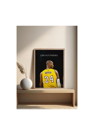 Kobe Bryant Doğal Ahşap Çerçeveli Tek Parça Dekoratif Tablo Çok Renkli - 819542212 Çok Renkli