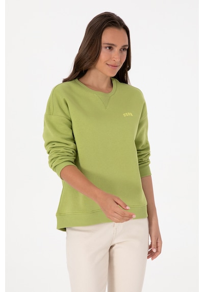 U.S. Polo Assn. Kadın Fıstık Yeşili Şardonlu Bisiklet Yaka Basic Sweatshırt 50313586-VR087