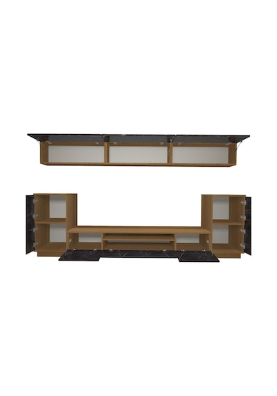 Decoraktiv Trendstyle 9s Mdf Tv Ünitesi Tv Sehpası Ceviz - Siyah Mermer