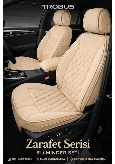 Fiat Egea Cross 2020 Ve Sonrası Uyumlu Zerafet Serisi Bej 5'li Ortopedik Koltuk Minderi