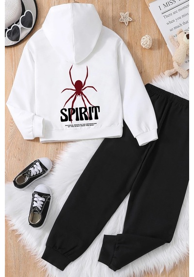 Uyguntarz Çocuk Spirit Baskılı Eşofman Takımı Beyaz
