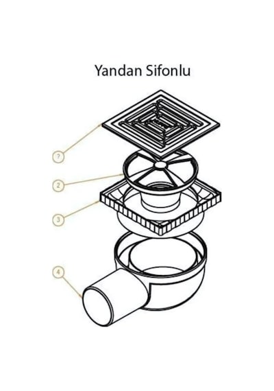 Hüppe Masterx Yalıtımlı Noktasal Su Gideri 10x10 Titanyum Siyah Yandan Çıkışlı