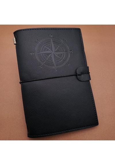Siyah Deri Pusula Defter