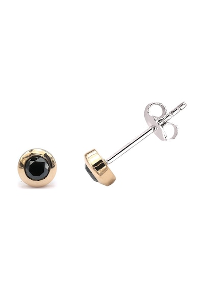 0.20 Karat Siyah Pırlanta Rose Altın Unisex Küpe