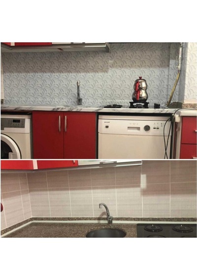 İbm9680 Mutfak Tezgah Arası Kendinden Yapışkanlı Folyo Kaplama Çiçek Desen 60cmx100cm