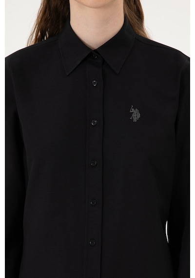 U.S. Polo Assn. Kadın Siyah Uzun Kollu Basic Gömlek 50316711-VR046