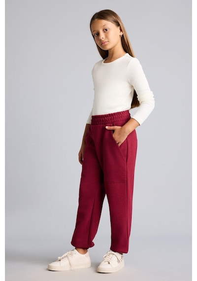 Defacto Yama Cepli Lastikli Jogger Fıt Eşofman Altı Kız Çocuk I2268a826aubr204 Bordo-br204