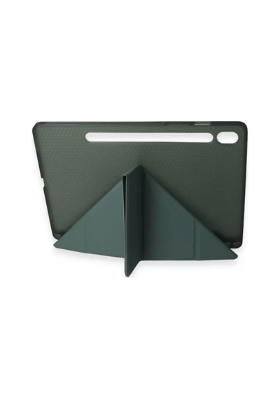 Samsung Galaxy Tab A9 Plus Kılıf Kalemlikli Mars Tablet Kılıfı - Koyu Yeşil Kapaklı Kılıf