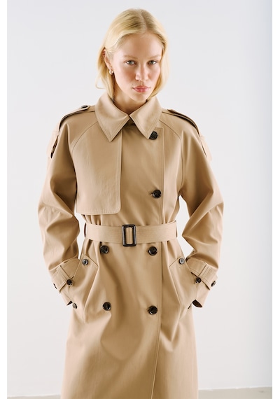 Manuka North Tasarım Kruvaze Trençkot Camel Aw26trc00001-05