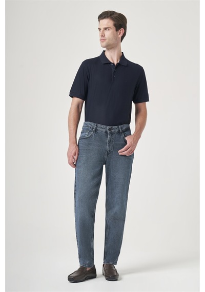 İmza Lacivert 5 Cep Gabardin Slim Fit Pamuklu Denim Jean Kot Pantolon 1023260154 Oxford Lacivert