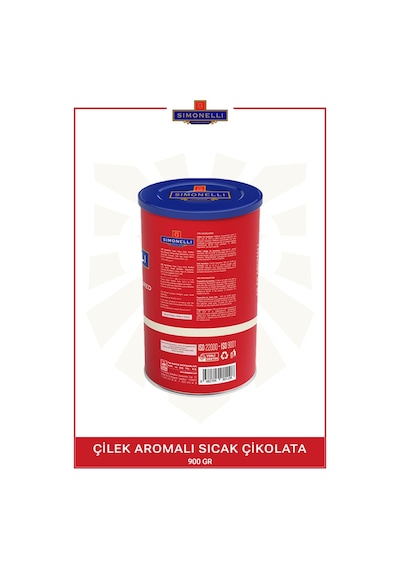Simonelli Çilek Aromalı Sıcak Çikolata İçecek Tozu 900 G