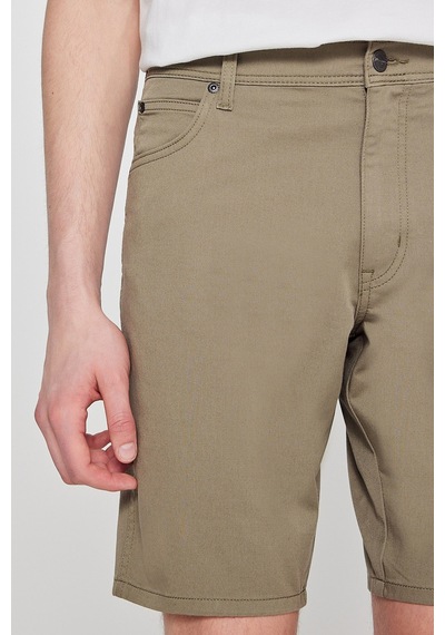 Wrangler Pamuklu Slim Fit Dar Kesim 5 Cepli Esnek Şort Bej Melanj