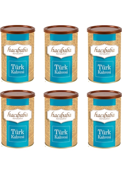Hacıbaba Türk Kahvesi Teneke Kutu 250 Gr X 6 Adet Öğütülmüş