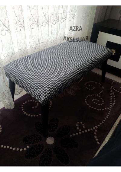 Azra Mobilya Benc - Puf - Bank - Çeşitleri - Ahşap Ayaklı - Ahşap Bench - Çift Kişilik Puf Turuncu