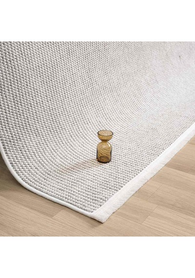 Krem Bukle Dokulu Düz Renk Modern Halı - Bk0360 Gri
