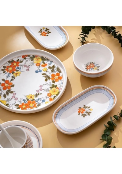 Emsan Teraryum Multicolor 32 Parça 6 Kişilik Kahvaltı Takımı Beyaz