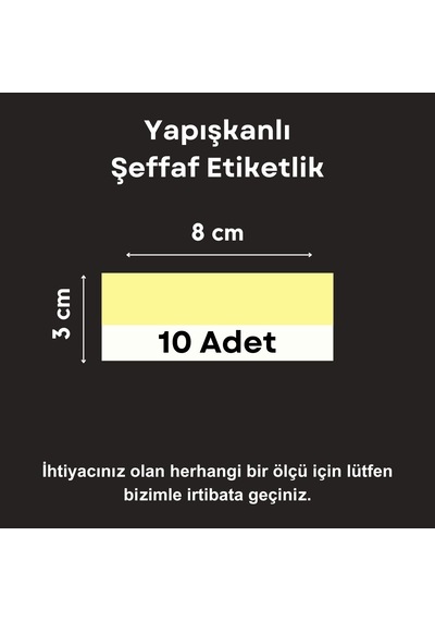 10 Ad Pvc Etiketlik Yapışkanlı 8x3 Cm Raf Etiket Cebi Yapışkanlı