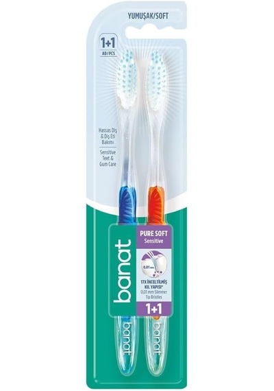 Sensitive 1+1 Diş Fırçası Soft Açık Ahşap