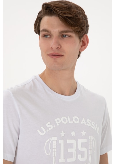 U.S. Polo Assn. Erkek Regular Fit Bisiklet Yaka Beyaz Tişört 50300047-VR013