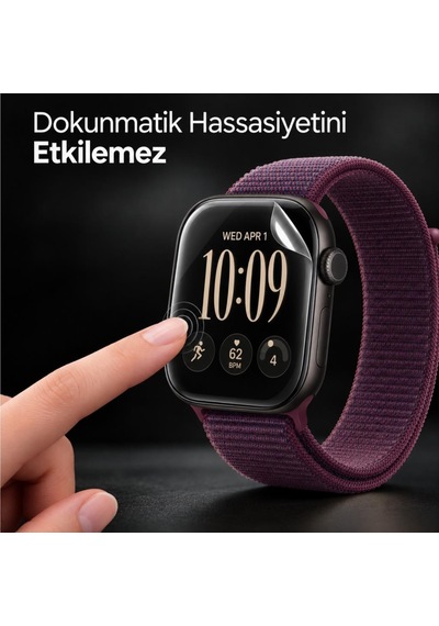 Apple Watch Series 12 46mm İle Uyumlu Ekran Koruyucu A3587 Tpu Şeffaf Çizilmeye Dayanıklı Esnek Yapı 2 Adet