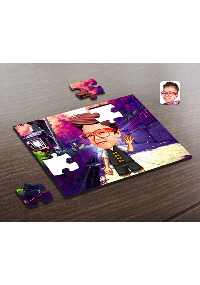 Kişiye Özel Erkek Çocuk Karikatürlü Ahşap Puzzle-2