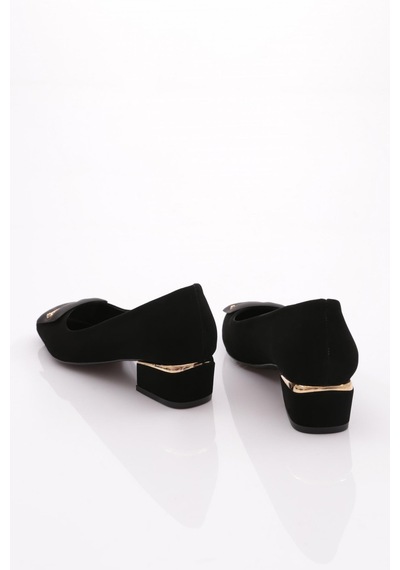 Dgn 4886 Kadin Kare Tokali Topuklu Ayakkabi 4886-1423-R1700 Siyah Velvet Dgn 4886 Kadin Kare Tokali Topuklu Ayakkabi 4886-1423-R1700 Siyah Velvet