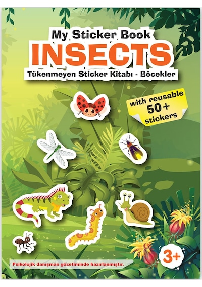 My Sticker Book '' Wıld Animals-ınsects'' , 2li Set Tükenmeyen Sticker Kitabı