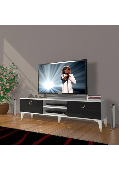 Decoraktiv Eko 140 Mdf Dvd Gold Tv Ünitesi Tv Sehpası - Beyaz - Siyah Beyaz - Siyah Decoraktiv Eko 140 Mdf Dvd Gold Tv Ünitesi Tv Sehpası - Beyaz - Siyah Beyaz - Siyah