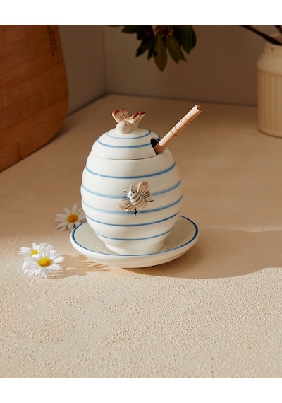 Madame Coco Flore Bal Kavanozu Balk0000000001 12,5x12,5x14,8 Cm-mavi/beyaz