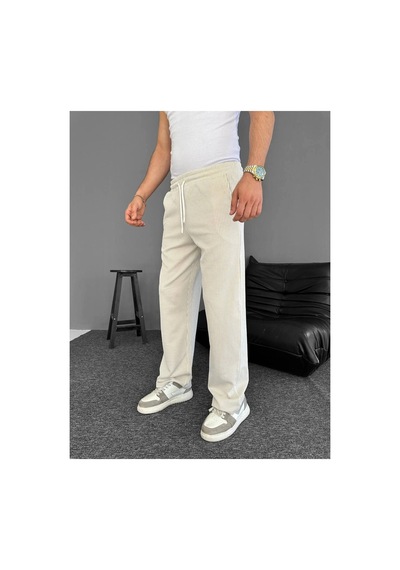 2As Erkek Su Yolu Çizgili Cepli Pantalon - Bej