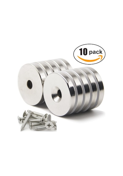 10 Adet 30Mm X 10-5Mm X 5Mm Havşa Delikli Güçlü Neodyum Miknatis