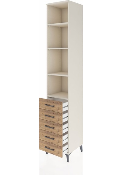 Hyperion Dolap 4 Raflı 5 Çekmeceli 44x44x243 Aytaşı-çam Aytaşı