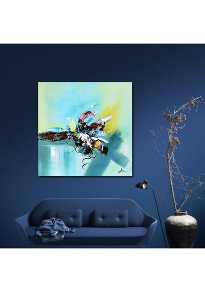 Modern Büyük Boy El Yapımı Yağlı Boya Tablo 96x95cm
