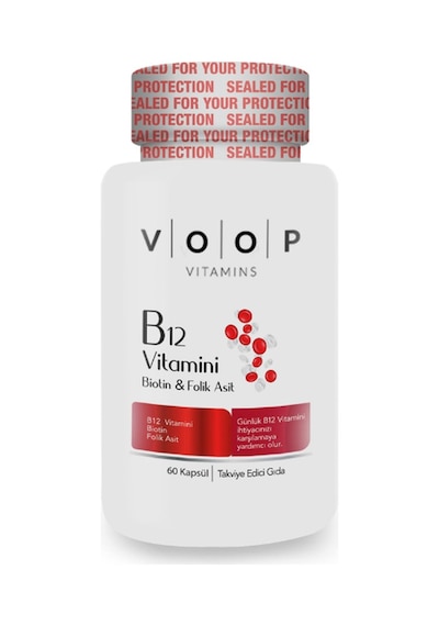 Voop B12 Biotin ve Folik Asit İçeren Takviye Edici Gıda 60 Kapsül