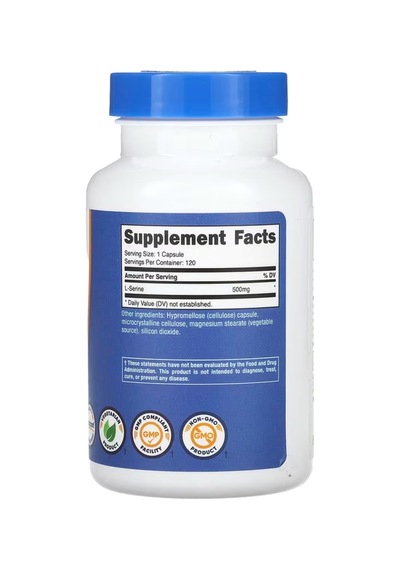 Nutricost, L-serine, 500 Mg, 120 Capsules. Usa 4036