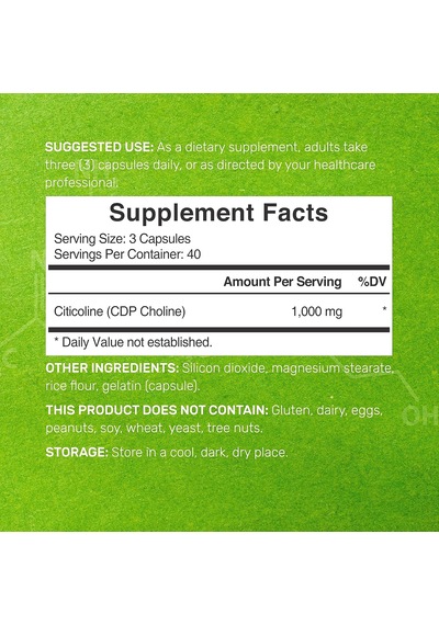 Deal Supplement Cognizin Citicoline Sitikolin Cdp Choline 120 Ca