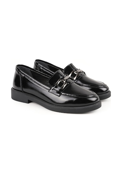 Libero Kadın Günlük Ayakkabı Siyah Hakiki Deri Rugan Metal Tokalı Klasik Düz Taban Loafer L04.702 Libero Kadın Günlük Ayakkabı Siyah Hakiki Deri Rugan Metal Tokalı Klasik Düz Taban Loafer L04.702